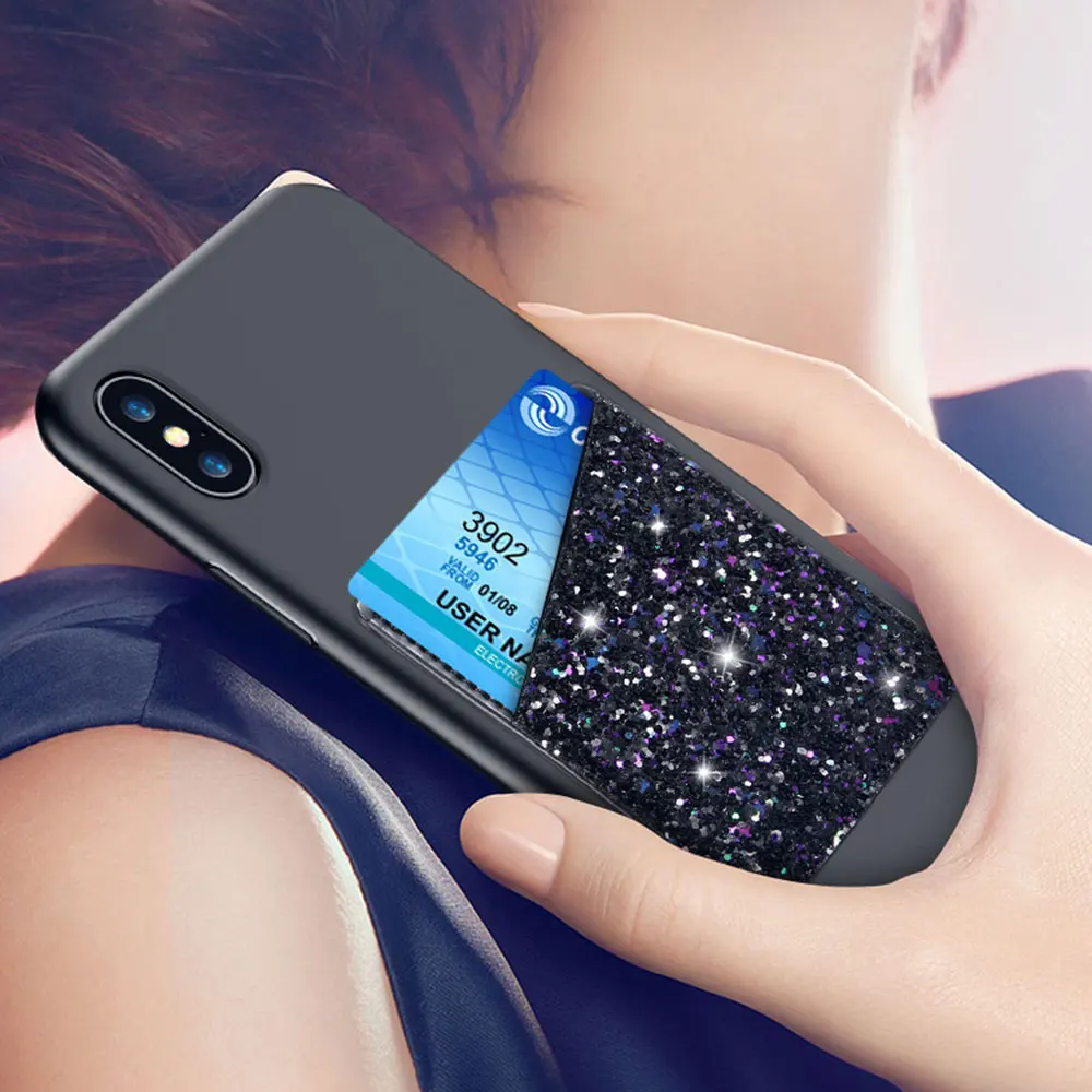 Glitter PU Leather 3M Adhesive Decorative Sticker Pocket Card Credit ID Holder Back Phone Pouch For iPhone X 8 7 For Samsung S9
Glitter PU Leather 3M Adhesive Decorative Sticker Pocket Card Credit ID Holder Back Phone Pouch For iPhone X 8 7 For Samsung S9