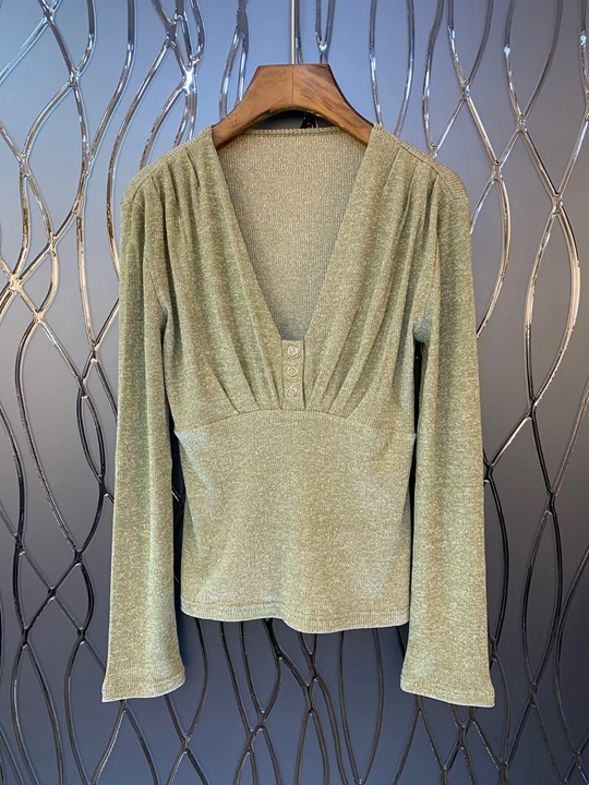2019 Early Autumn New Woman V-collar Pure Colored Long-sleeved Sweater Knitted sweater 713
2019 Early Autumn New Woman V-collar Pure Colored Long-sleeved Sweater Knitted sweater 713