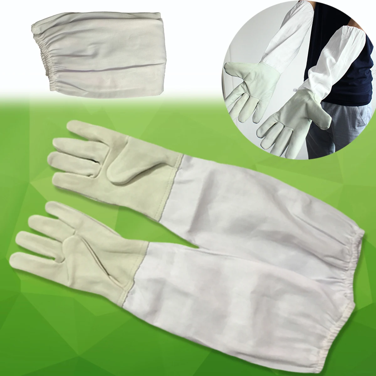 1 Pair of XL Large Protective Beekeeping Gloves With Vented Beekeeper Long Sleeves Professional Anti Bee Mayitr Goatskin Gloves