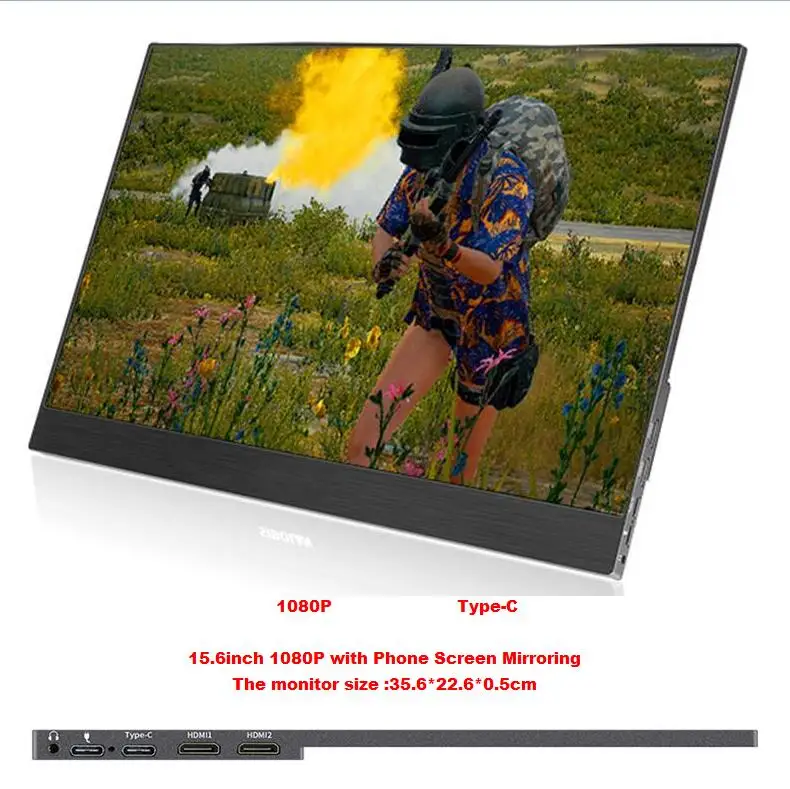 15.6 inch 1080P monitor Phone Mirroring portable LCD monitor HDR ultra slim for LCD display Mac/PC/smart phone/PS4 Pro/XBOXONE
15.6 inch 1080P monitor Phone Mirroring portable LCD monitor HDR ultra slim for LCD display Mac/PC/smart phone/PS4 Pro/XBOXONE