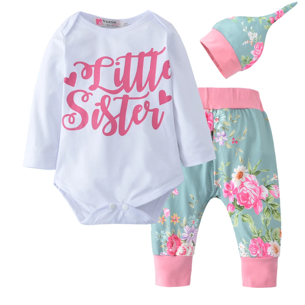 3pcs/set Newborn Baby Girl Clothes Infant Baby Girls Clothing Set Cute Little Romper + Flower Pants + Hat Kids Toddler Outfits
3pcs/set Newborn Baby Girl Clothes Infant Baby Girls Clothing Set Cute Little Romper + Flower Pants + Hat Kids Toddler Outfits