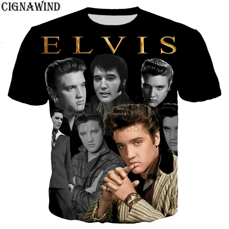New popular ELVIS Presley men t shirt King of Rock 3D print fashion cool short sleeve tshirt streetwear casual summer tops
New popular ELVIS Presley men t shirt King of Rock 3D print fashion cool short sleeve tshirt streetwear casual summer tops
