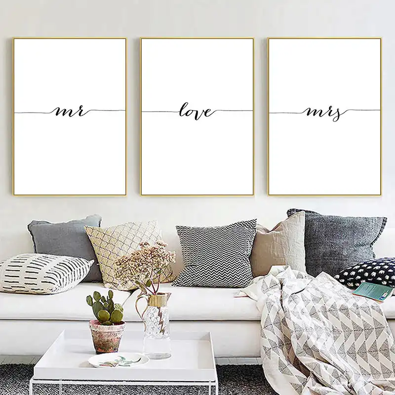 Aboly Mr Love Mis Cartel Minimalista Con Frase Impresiones