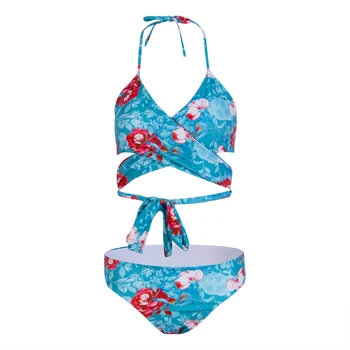 Bandage Women Beachwear Floral Halter Neck Swimwear Bathing Suit Swimsuit High Waist Padded Bikini 
Bandage Women Beachwear Floral Halter Neck Swimwear Bathing Suit Swimsuit High Waist Padded Bikini
