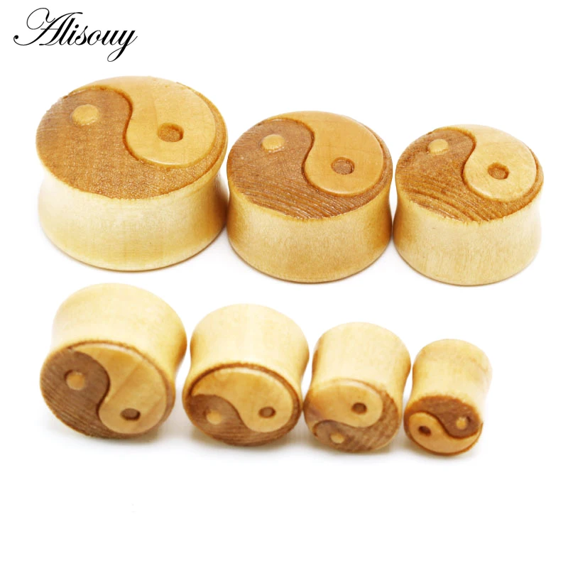 Alisouy 1Pair Tai Chi Nature Wood Ear Tunnel Plug Double Flared Saddle Plugs Gauge Ear Expander Stretchers Piercing Body Jewelry
Alisouy 1Pair Tai Chi Nature Wood Ear Tunnel Plug Double Flared Saddle Plugs Gauge Ear Expander Stretchers Piercing Body Jewelry