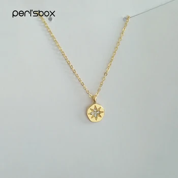 

Peri'sBox Delicate Crystal Starburst Coin Choker Necklace for Women Dainty Layered Chokers Boho Small CZ Disc Pendant Necklaces