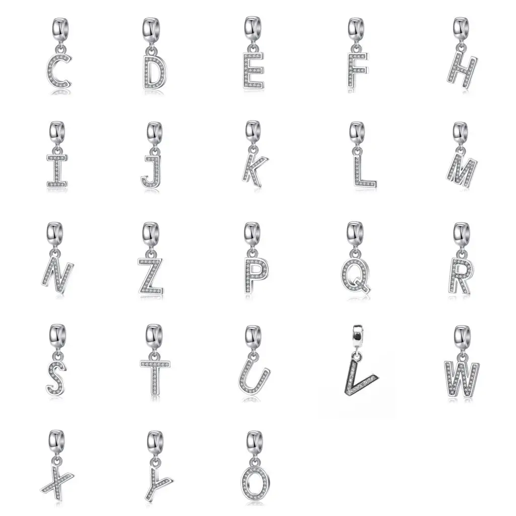 Silver Beads Charms Diy Alphabet Pendant Beads With Crystal For Original Pandora Charms Women Bracelets & Bangles Jewelry
Silver Beads Charms Diy Alphabet Pendant Beads With Crystal For Original Pandora Charms Women Bracelets & Bangles Jewelry