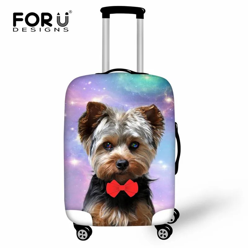 FORUDESIGNS/милый эластичный Чехол для багажа с принтом йоркширского терьера защитный