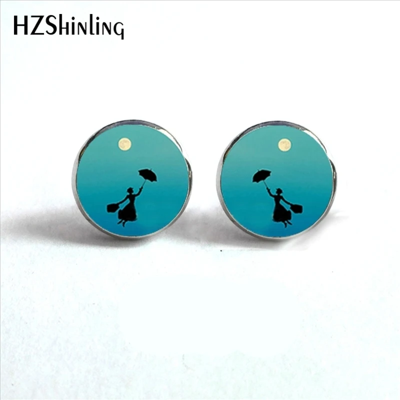 

ED-006 New Fashion Mary Poppins Stud Earrings Steampunk Mary Poppins jewelry Hypoallergenic Earrings for Sensitive Ears HZ4