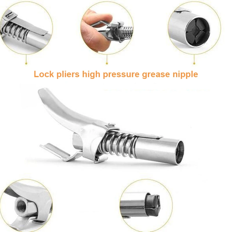 Hot 1/8 NPT Grease Coupler Locks Zerk 10000PSI Grease Coupler Fitting Tip PLD 
Hot 1/8 NPT Grease Coupler Locks Zerk 10000PSI Grease Coupler Fitting Tip PLD