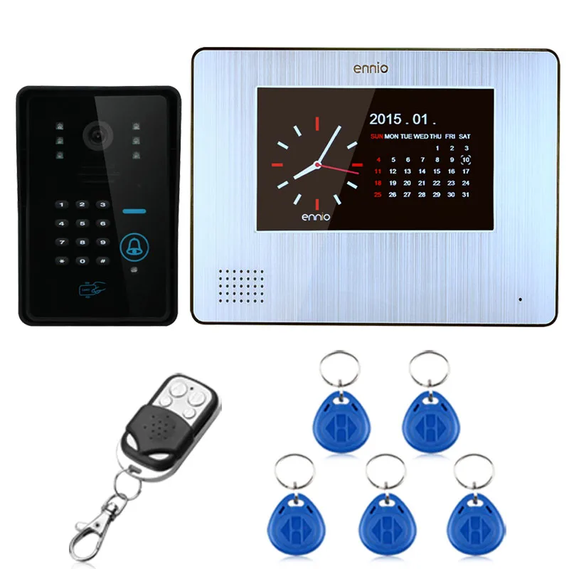 ENNIO 7inch LCD 900TVL Color Video Door Phone Intercom Rainproof Night Vision with Record Keypad Remote Control Unlock
ENNIO 7inch LCD 900TVL Color Video Door Phone Intercom Rainproof Night Vision with Record Keypad Remote Control Unlock