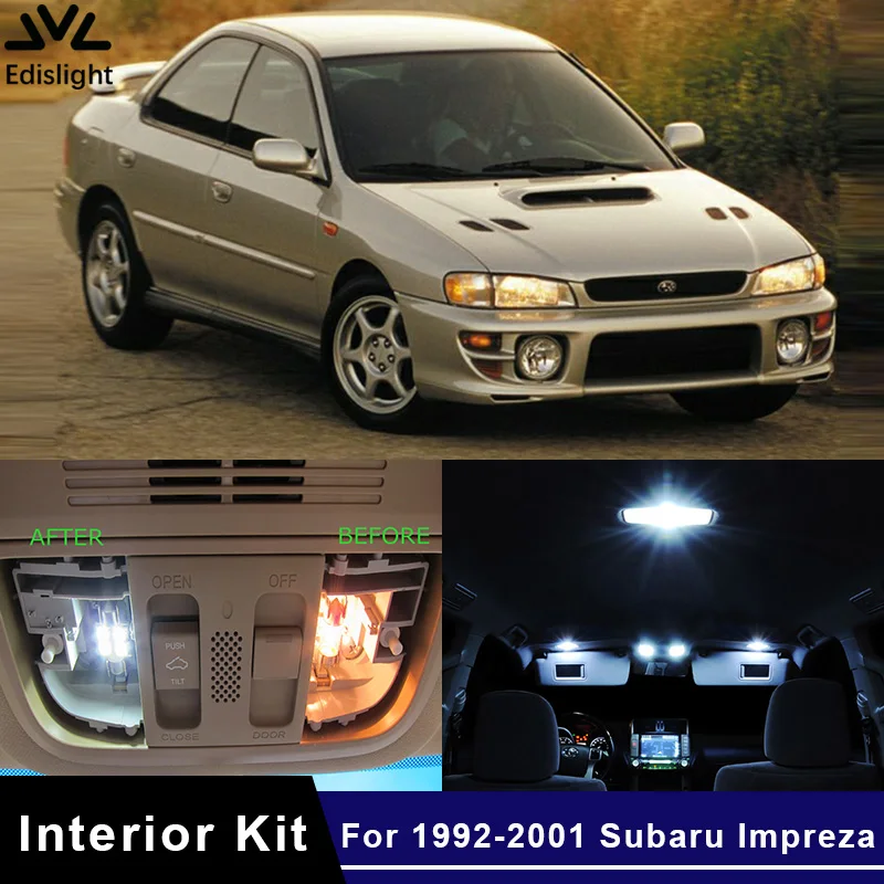 Edislight 9Pcs White Ice Blue Canbus LED Lamp Car Bulbs Interior Package Kit For 1992-2001 Subaru Impreza Map Dome Trunk Light
Edislight 9Pcs White Ice Blue Canbus LED Lamp Car Bulbs Interior Package Kit For 1992-2001 Subaru Impreza Map Dome Trunk Light