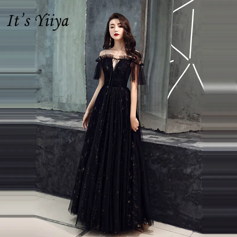 It's YiiYa A-line Evening Dress Fashion Shining Black Fomal Prom Dresses Elegant Out Off Shoulder Lace Up Party Gowns E010
It's YiiYa A-line Evening Dress Fashion Shining Black Fomal Prom Dresses Elegant Out Off Shoulder Lace Up Party Gowns E010