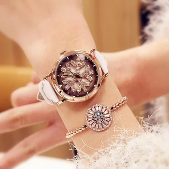 Rotation Dial Luxury Leather Women Watches Diamond Snowflake Waterproof Lady Watch Fashion Dress Quartz Wristwatch Dropshipping
Rotation Dial Luxury Leather Women Watches Diamond Snowflake Waterproof Lady Watch Fashion Dress Quartz Wristwatch Dropshipping