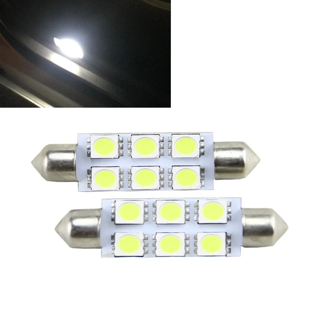 

2x 42MM 6-SMD 5050 Festoon Dome Map Interior LED Light Bulbs Lamp For 211, 212, 211-2, 212-2, 214-2, 560, 569, 578, 6413, 6429