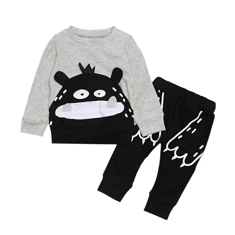 Retail 2018 New Baby Girl Boys Clothes Set Fashion New Little Monsters Long-sleeved T-shirts+Pants Baby Suit Kids Clothing Set
Retail 2018 New Baby Girl Boys Clothes Set Fashion New Little Monsters Long-sleeved T-shirts+Pants Baby Suit Kids Clothing Set
