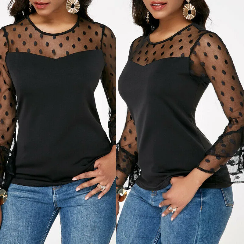 2019 Fashion Women O-neck Tops Ladies Loose Long Sleeve Polka Dot Blouses Female Black Casual Summer Blouses New Arrival
2019 Fashion Women O-neck Tops Ladies Loose Long Sleeve Polka Dot Blouses Female Black Casual Summer Blouses New Arrival