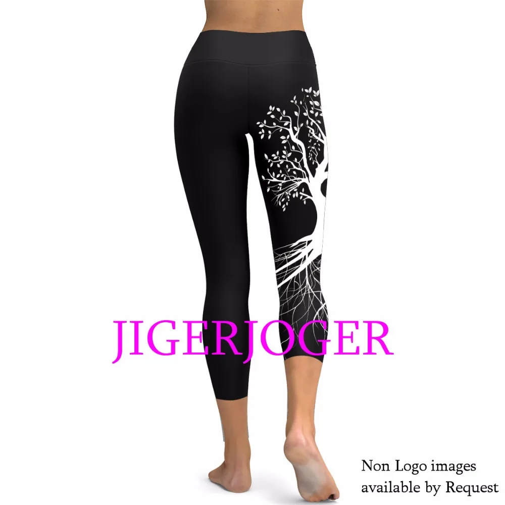 JIGERJOGER Spring Yellow Ganesha Capris Leggings JIGERJOGER Spring Yellow Ganesha Capris Leggings