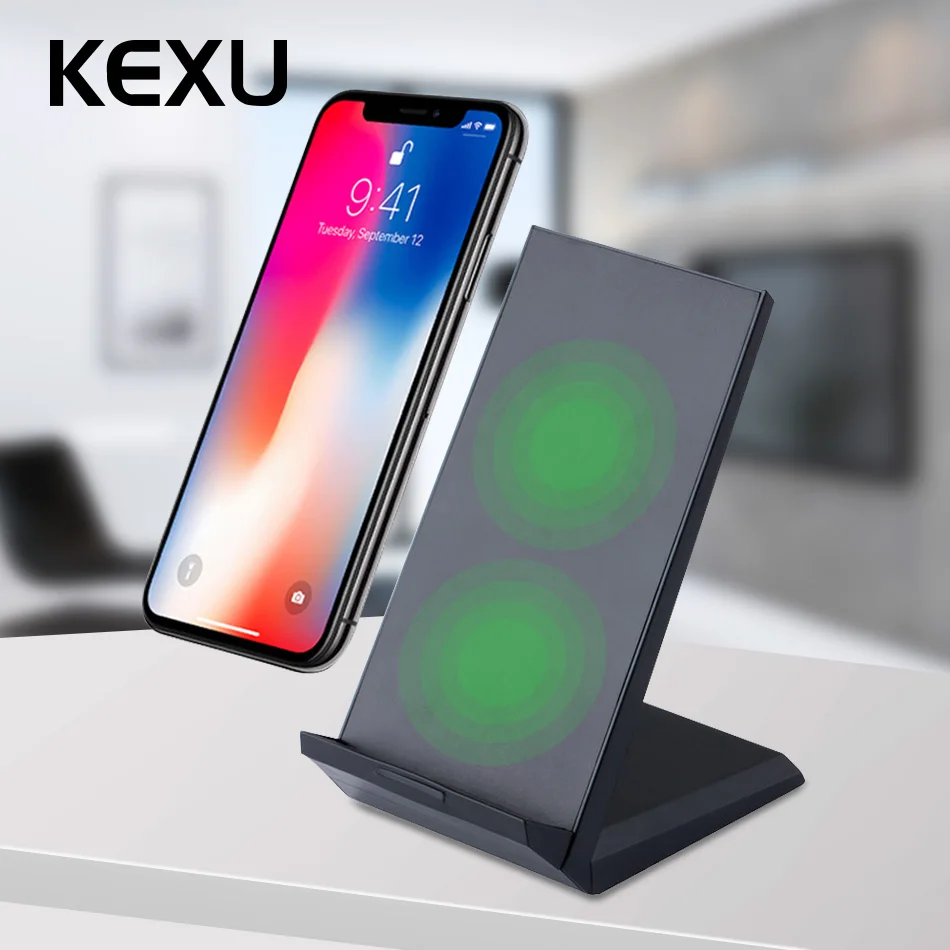 KEXU Qi Wireless Charger 10W 2 Coils Wireless Charger for iPhone X Samsung Galaxy S8 Plus S7 Note5 Fast Wireless Charging Stand
KEXU Qi Wireless Charger 10W 2 Coils Wireless Charger for iPhone X Samsung Galaxy S8 Plus S7 Note5 Fast Wireless Charging Stand