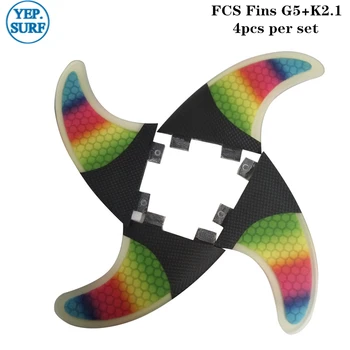 FCS Fins Carbon Fibre Rainbow SUP G5+K2.1 Surfboard Fin Quilhas FCS Quad Fin Set Thruster Honeycomb
FCS Fins Carbon Fibre Rainbow SUP G5+K2.1 Surfboard Fin Quilhas FCS Quad Fin Set Thruster Honeycomb