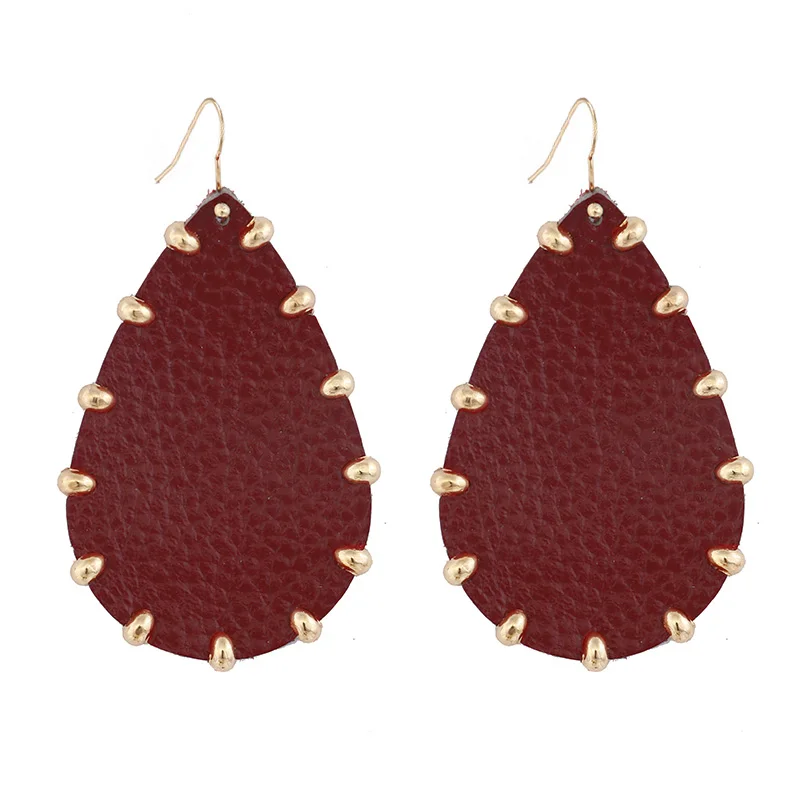 AENSOA 6 Colors Trendy Genuine Leather Water Drop Earrings for Women 2019 Fashion Statement Jewelry Leather Rivet Dangle Earring
AENSOA 6 Colors Trendy Genuine Leather Water Drop Earrings for Women 2019 Fashion Statement Jewelry Leather Rivet Dangle Earring