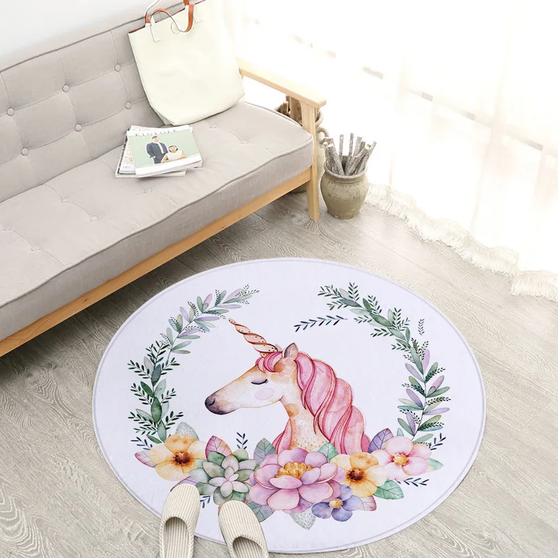 Unicorn Cartoon Series Fairy Printed Children Carpets Baby Crawling Anti Slip Round Area Rugs For Living Room Bath Mat
Unicorn Cartoon Series Fairy Printed Children Carpets Baby Crawling Anti Slip Round Area Rugs For Living Room Bath Mat