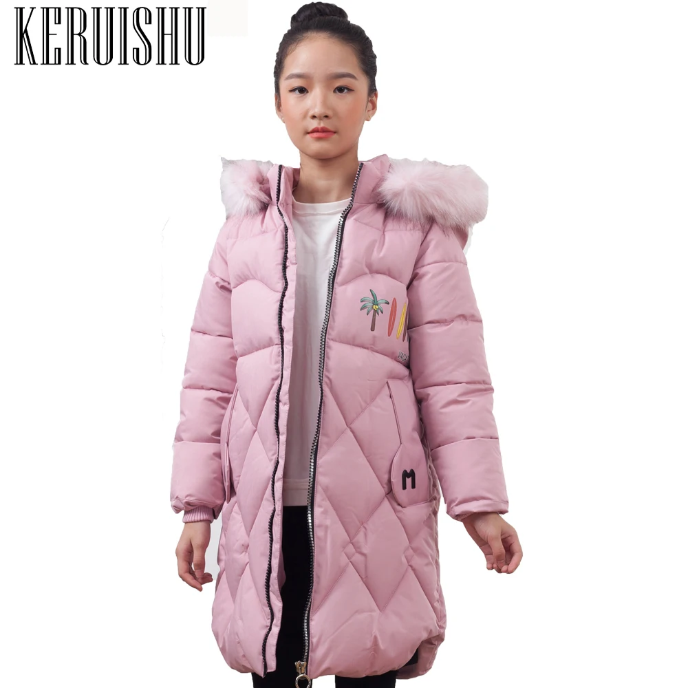Keruishu Girls Long Outerwear Kids Winter Warm Thick Cotton Coat Size 8T~15T Black Pink Letter Print Children Outwear
Keruishu Girls Long Outerwear Kids Winter Warm Thick Cotton Coat Size 8T~15T Black Pink Letter Print Children Outwear