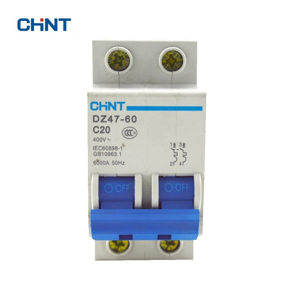 Chint DZ47-60 2P C20 Air Switch Miniature Circuit Breaker DZ47 2P 20A Household Switch Short Circuit Protector
Chint DZ47-60 2P C20 Air Switch Miniature Circuit Breaker DZ47 2P 20A Household Switch Short Circuit Protector
