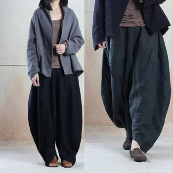 2016 Harem Pants Twisting Wide Leg Bloomers Elastic Waist Linen Pants Women Trousers Casual Pants
2016 Harem Pants Twisting Wide Leg Bloomers Elastic Waist Linen Pants Women Trousers Casual Pants