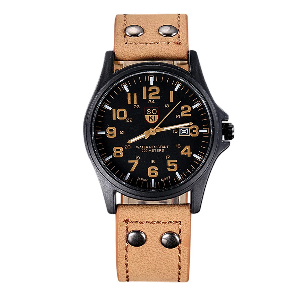 Vintage Classic Watches Mens Daily Waterproof Date Leather Strap Sport Quartz Army Watch Casual wristwatches Relogio Masculino
Vintage Classic Watches Mens Daily Waterproof Date Leather Strap Sport Quartz Army Watch Casual wristwatches Relogio Masculino