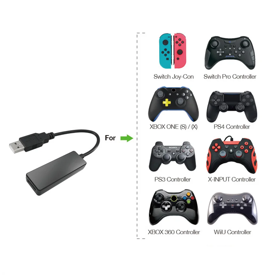 Wireless Controller Converter Adapter with USB 2.0 Port for PS4/XBox/Nintend Switch/PS3 Gamepad
Wireless Controller Converter Adapter with USB 2.0 Port for PS4/XBox/Nintend Switch/PS3 Gamepad