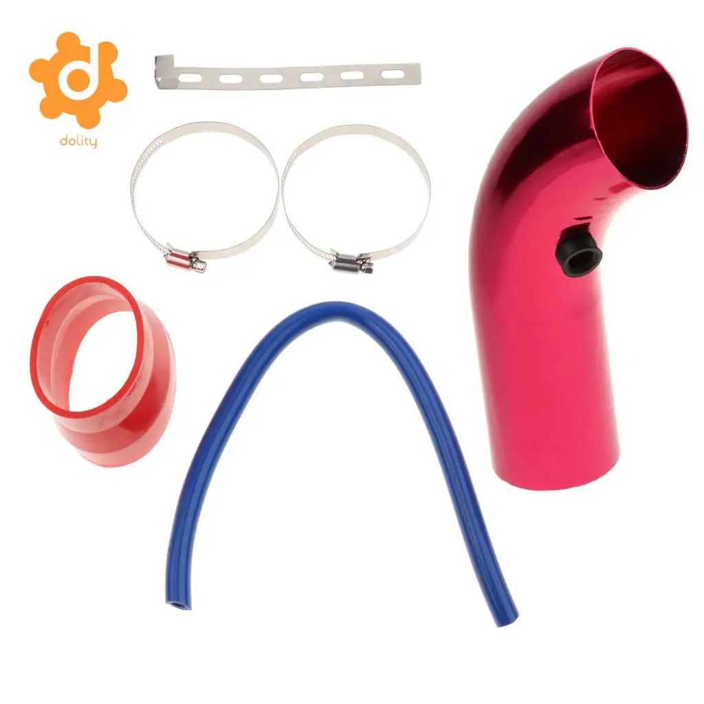 7.5cm/2.95'' Car Cold Air Intake Pipe Induction Kit Hose Tube System Red/Blue/Sliver