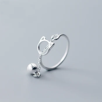 MloveAcc 100% 925 Sterling Silver Cartoon Cat Bell Open Rings for Women Creative Cute Style Girl Silver Jewelry Gift
MloveAcc 100% 925 Sterling Silver Cartoon Cat Bell Open Rings for Women Creative Cute Style Girl Silver Jewelry Gift