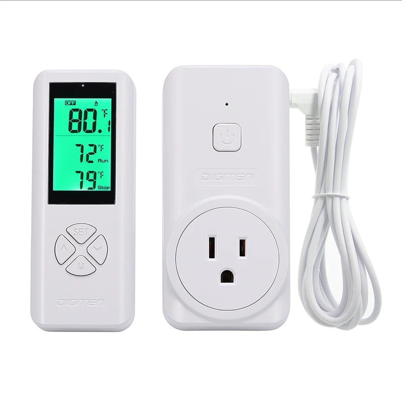 DIGITEN Wireless Temperature Controller Thermostat Outlet Remote Control Thermometer with 2m/6ft NTC Temp Sensor Heating Cooling
DIGITEN Wireless Temperature Controller Thermostat Outlet Remote Control Thermometer with 2m/6ft NTC Temp Sensor Heating Cooling
