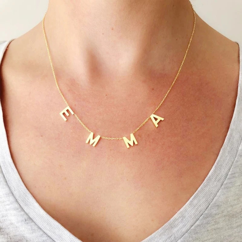 Fashion Personalized Stainless Steel Gold Color Filled Letters Necklace Custom Name Pendant Initials Choker Jewelry Dropshipping
Fashion Personalized Stainless Steel Gold Color Filled Letters Necklace Custom Name Pendant Initials Choker Jewelry Dropshipping