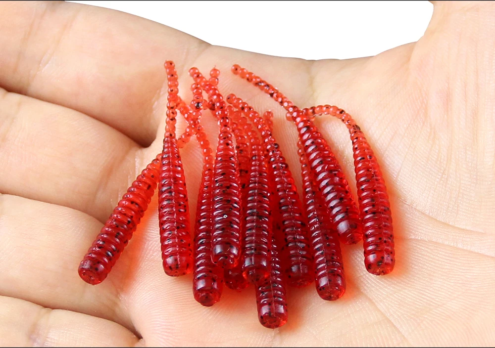 RoseWood New Freshwater Fishing Lures Kit 1.1g Micro Lead Head Hooks Soft Artificial Worm Baits Sea Bass Carp Fishing Jig Group (6)