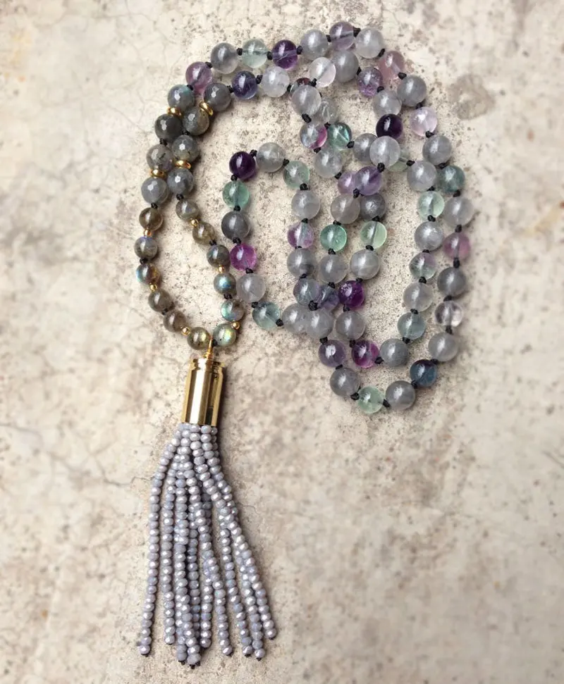 YA2061 Beads Tassel Bullet Casing Labradorite Fluorite Beads Bohemia Handmade Necklace 30-32inch long
YA2061 Beads Tassel Bullet Casing Labradorite Fluorite Beads Bohemia Handmade Necklace 30-32inch long