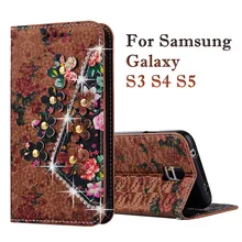 Flip Wallet PU Leather Case for Samsung Galaxy S3 S4 S5 Luxury Flip Magnetic Stand Phone Cover Mobile Phone Bag with Card Slots