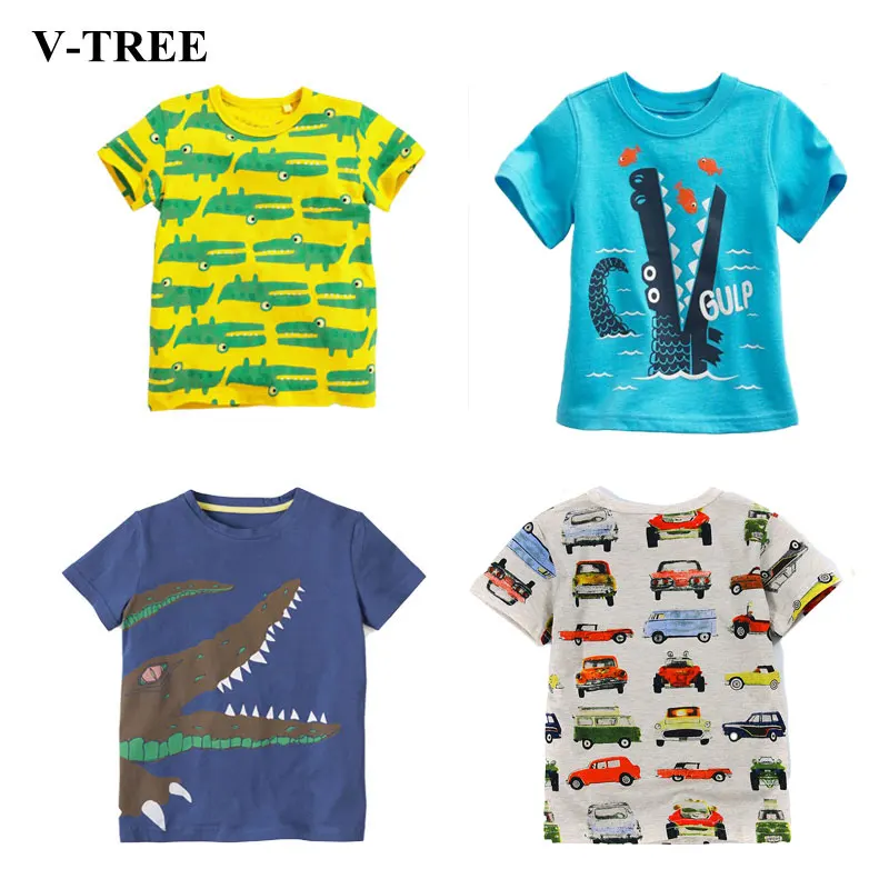 V TREE летние рубашки для мальчиков одежда детей детские хлопковые футболки