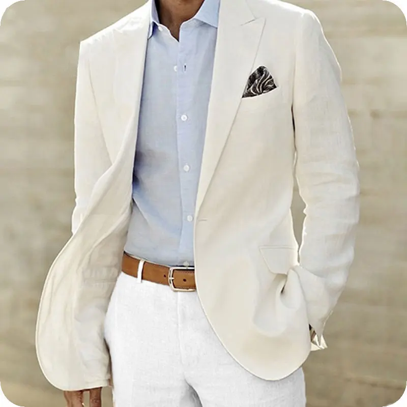 Summer Ivory Linen Men Suits for Wedding Prom Suits Pants Groom Tuxedos Man Blazers Slim Terno Masculino 2Pieces Evening Party
Summer Ivory Linen Men Suits for Wedding Prom Suits Pants Groom Tuxedos Man Blazers Slim Terno Masculino 2Pieces Evening Party