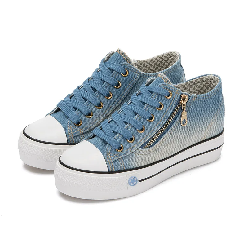 Lace Up Zipper Sneakers Shoes Woman Casual Height Increasing Ladies Shoes Breathable Student Platform Sneakers Vulcanize Shoes
Lace Up Zipper Sneakers Shoes Woman Casual Height Increasing Ladies Shoes Breathable Student Platform Sneakers Vulcanize Shoes
