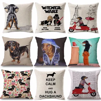 Dachshund Dog Cushion Covers 25 Style Sausage Dog Painting Love Heart Pillow Covers 45X45cm Bedroom Sofa Decoration
Dachshund Dog Cushion Covers 25 Style Sausage Dog Painting Love Heart Pillow Covers 45X45cm Bedroom Sofa Decoration