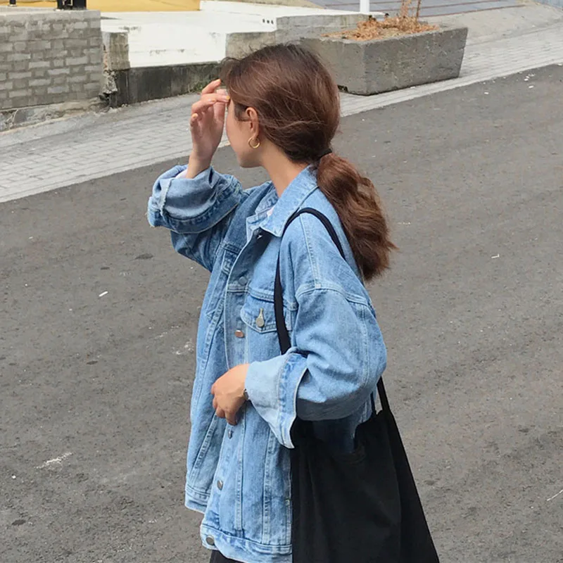 Women Spring And Autumn Fashion Brand Korea Style Vintage Classic Simple Blue Denim Jacket Coat Female Casual Loose Jacket Cloth
Women Spring And Autumn Fashion Brand Korea Style Vintage Classic Simple Blue Denim Jacket Coat Female Casual Loose Jacket Cloth