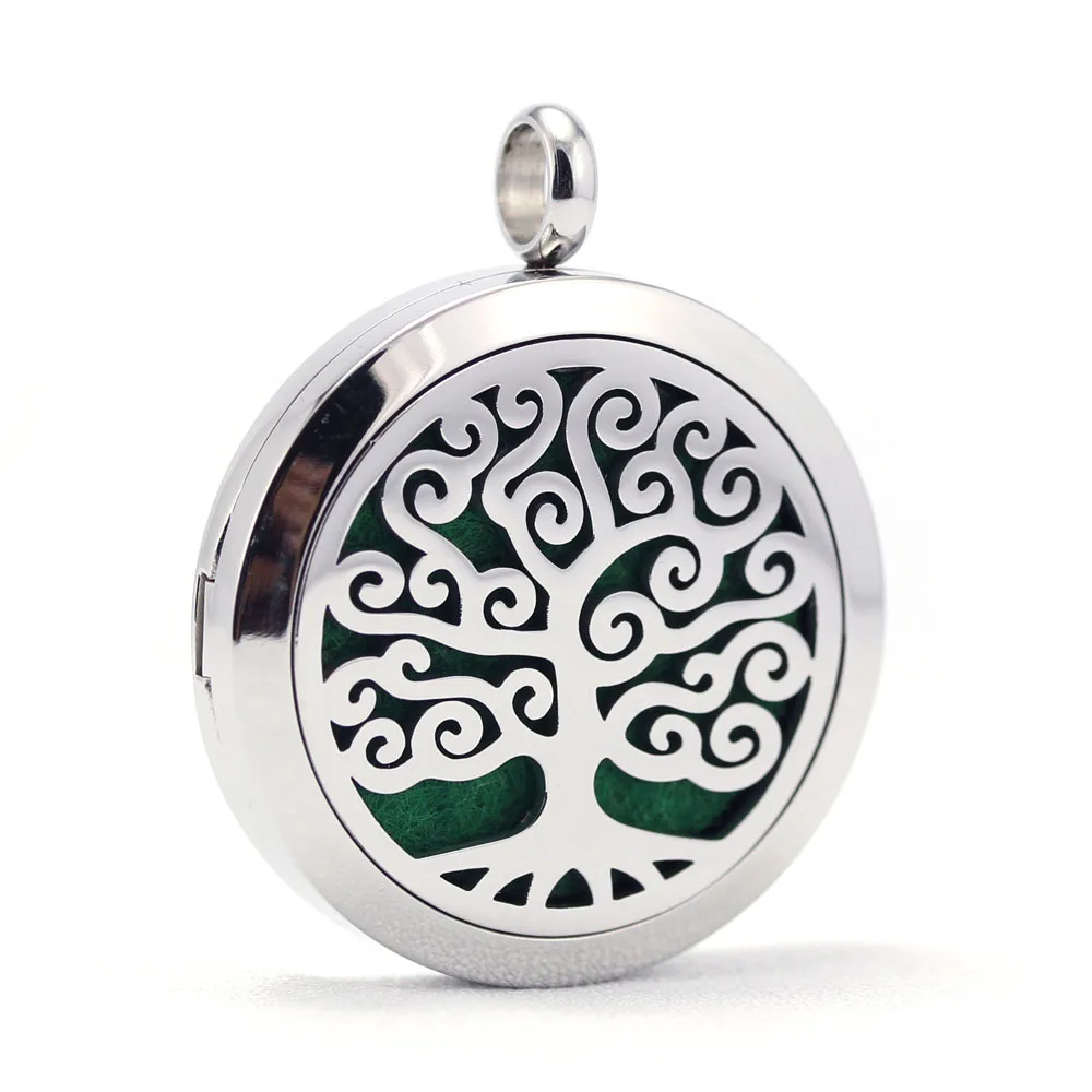 Wholesale 30mm stainless steel tree design aromatherapy aroma essential oil diffuser necklace | Украшения и аксессуары