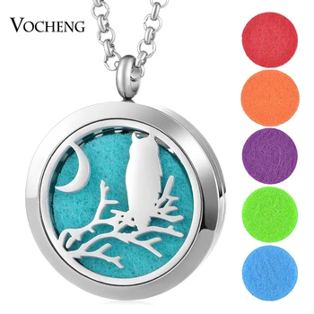 

10pcs/lot Perfume Diffuser Locket Necklace Halloween 316L Stainless Steel Aroma Pendant Magnetic 30mm with Felt Pad VA-741*10