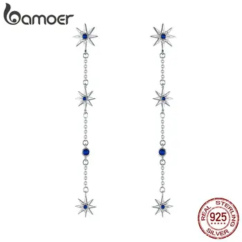 BAMOER Long Earrings 925 Sterling Silver Blue CZ Universe Chain Drop Earring for Women Korean Delicate Jewelry GAE060
BAMOER Long Earrings 925 Sterling Silver Blue CZ Universe Chain Drop Earring for Women Korean Delicate Jewelry GAE060