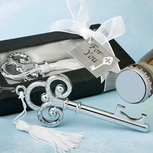Image 8pcs Lot Lot+Victorian Style Silver Key Bottle Opener Wine Wedding Favors Unique Party Present Gift For Guest+FREE SHIPPING