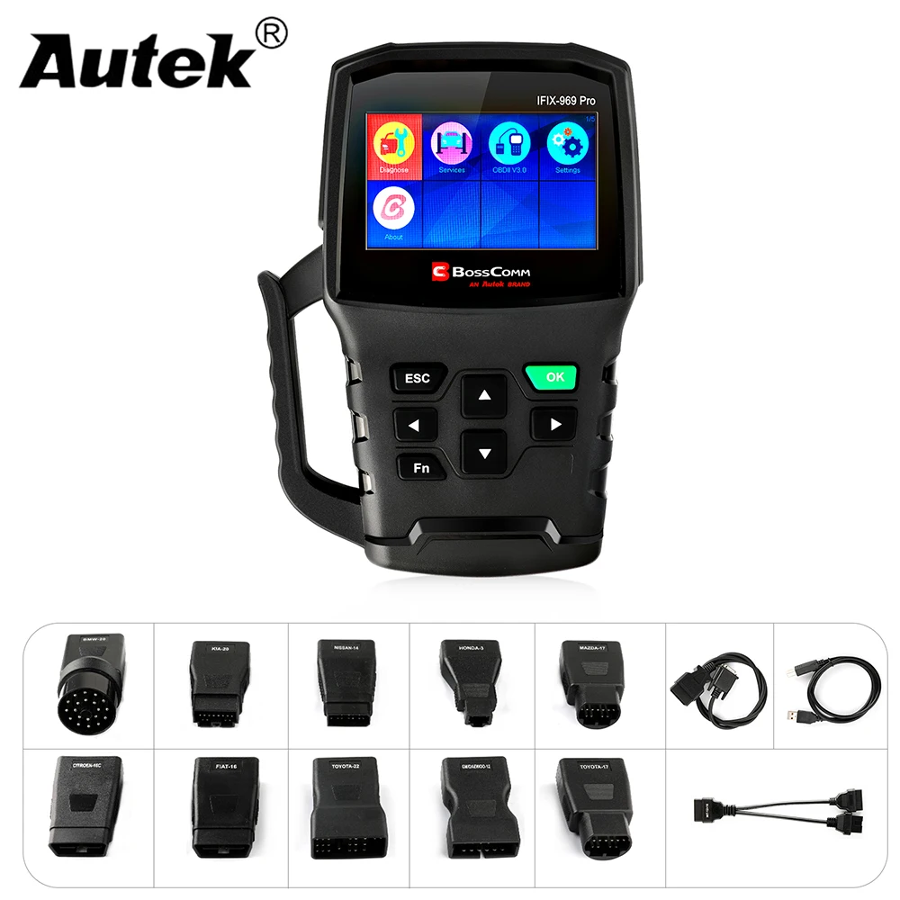 Autek IFIX-969 Pro OBD2 Diagnostic Tool Full system Auto Scan ABS Airbag SRS SAS TPMS Transmission OBD2 Automotive Scanner ODB2
Autek IFIX-969 Pro OBD2 Diagnostic Tool Full system Auto Scan ABS Airbag SRS SAS TPMS Transmission OBD2 Automotive Scanner ODB2