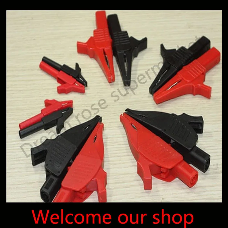 10pcs 56mm alligator clips 4mm banana plug socket Alligator Cable Clip,test clip CATII 300V/MAX.15A
10pcs 56mm alligator clips 4mm banana plug socket Alligator Cable Clip,test clip CATII 300V/MAX.15A