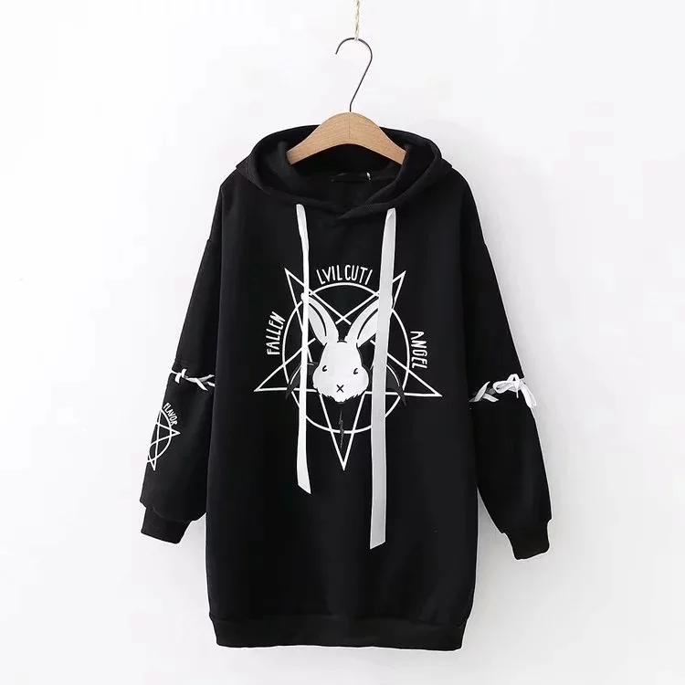 2019 Harajuku Pentagram Print Lace Up Women Fleeces Hoodies Gothic Punk Oversize Velvet Hooded Sweatshirt Pullover Streetwear
2019 Harajuku Pentagram Print Lace Up Women Fleeces Hoodies Gothic Punk Oversize Velvet Hooded Sweatshirt Pullover Streetwear